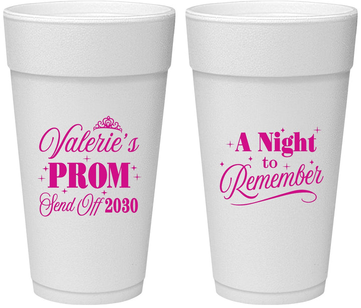 Personalized Prom 24 oz Foam Cups - Send Off | 50006