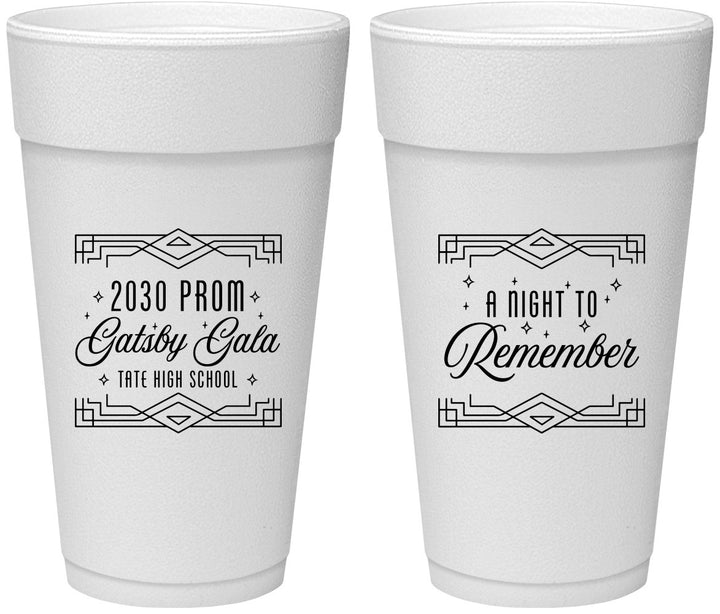 Personalized Prom 24 oz Foam Cups - Gatsby Gala | 50012