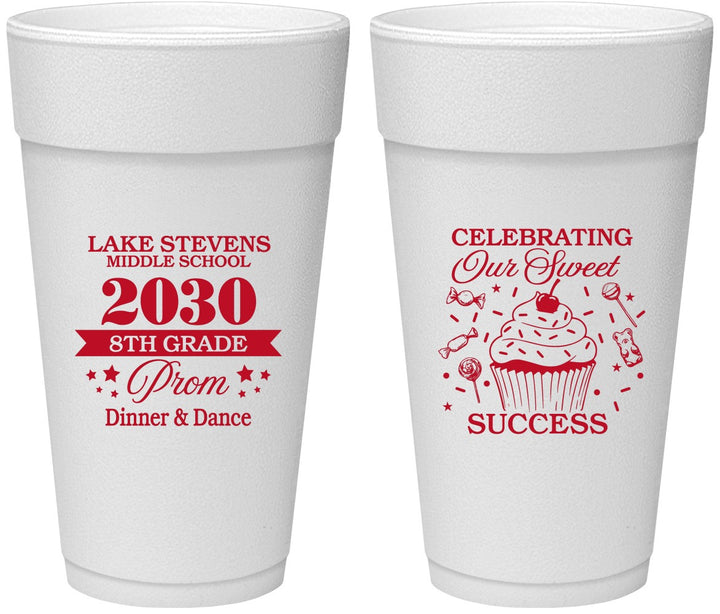 Personalized Prom 24 oz Foam Cups - 8th Grade Dance | 50013