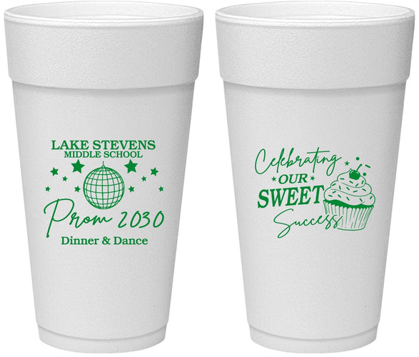 Personalized Prom 24 oz Foam Cups - Middle School Dance | 50014