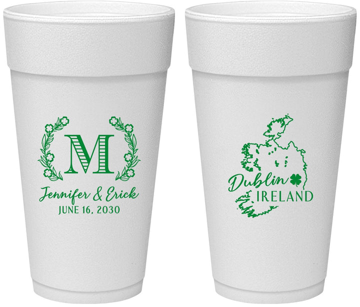 Personalized Wedding 24 oz Foam Cups - Ireland | 528