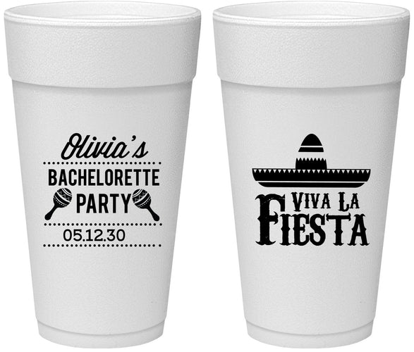 Personalized Bachelorette 24 oz Foam Cups - Viva La Fiesta | 60001
