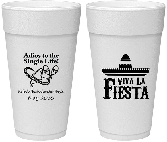 Personalized Bachelorette 24 oz Foam Cups - Viva La Fiesta | 60005