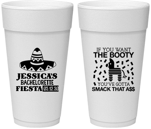Personalized Bachelorette 24 oz Foam Cups - Mexico Fiesta | 60006