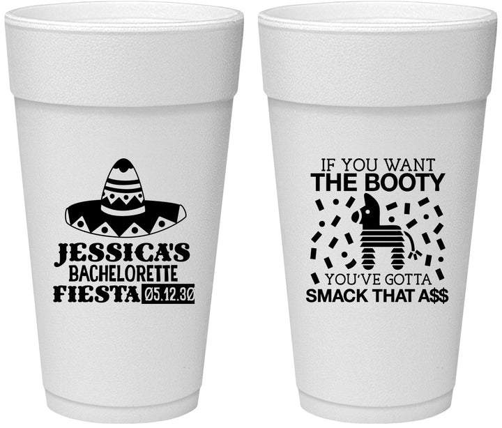 Personalized Bachelorette 24 oz Foam Cups - Mexico Fiesta | 60006