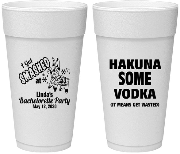Personalized Bachelorette 24 oz Foam Cups - Mexico Fiesta | 60008