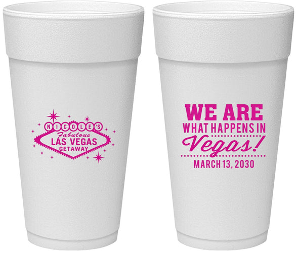 Personalized Bachelorette 24 oz Foam Cups - Las Vegas | 60029