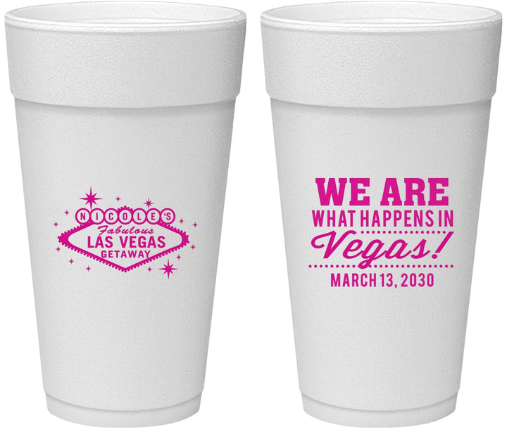 Personalized Bachelorette 24 oz Foam Cups - Las Vegas | 60029