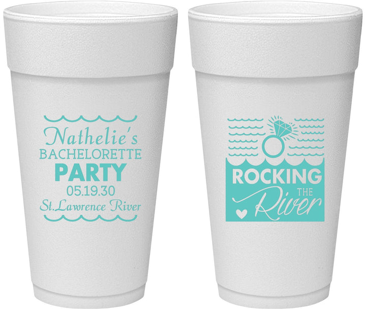 Personalized Bachelorette 24 oz Foam Cups - Rocking The River | 60033