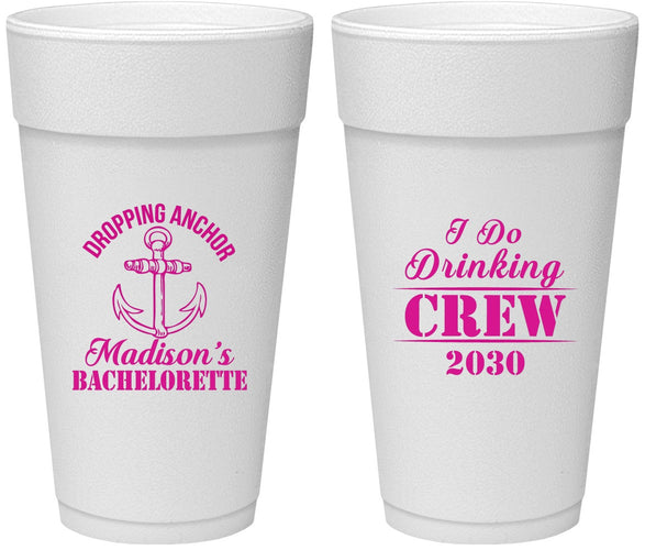 Personalized Bachelorette 24 oz Foam Cups - I Do Drinking Team | 60038