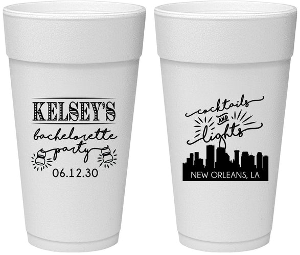 Personalized Bachelorette 24 oz Foam Cups - New Orleans | 60066