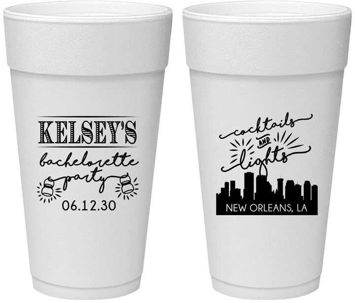 Personalized Bachelorette 24 oz Foam Cups - New Orleans | 60066