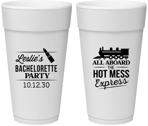Personalized Bachelorette 24 oz Foam Cups - Hot Mess Express | 60075