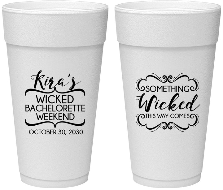 Personalized Bachelorette 24 oz Foam Cups - Something Wicked | 60076