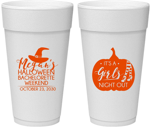 Personalized Bachelorette 24 oz Foam Cups - Halloween Girls Night Out | 60077