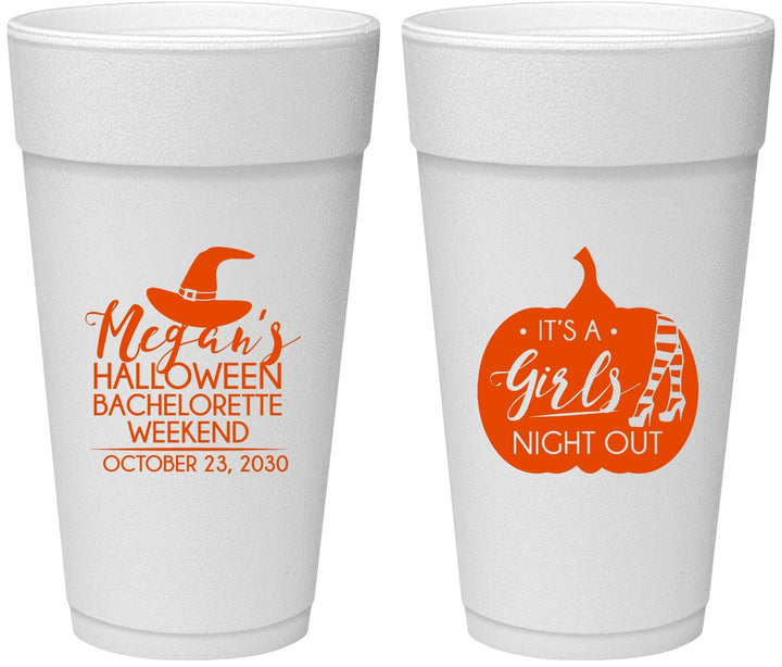 Personalized Bachelorette 24 oz Foam Cups - Halloween Girls Night Out | 60077