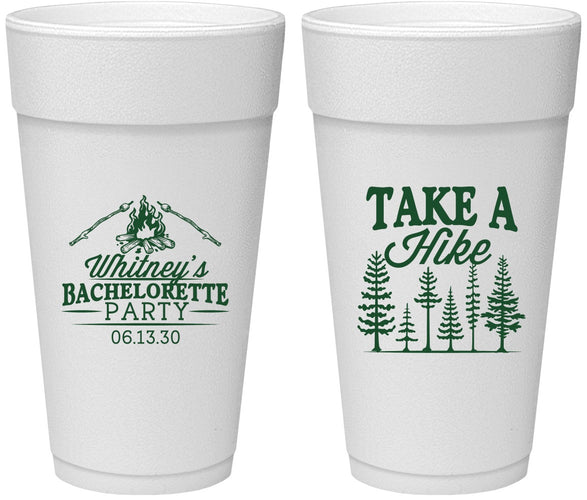Personalized Bachelorette 24 oz Foam Cups - Camping | 60098