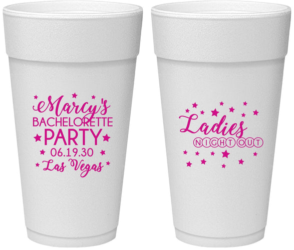 Personalized Bachelorette 24 oz Foam Cups - Ladies Night Out | 60101