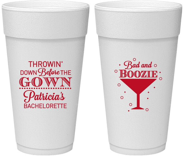 Personalized Bachelorette 24 oz Foam Cups - Bad And Boozie | 60121