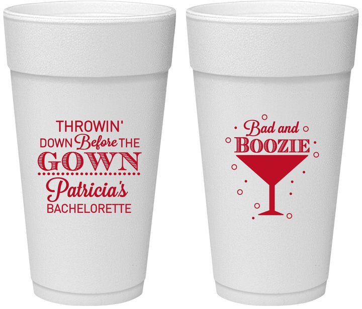 Personalized Bachelorette 24 oz Foam Cups - Bad And Boozie | 60121