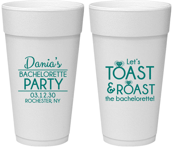 Personalized Bachelorette 24 oz Foam Cups - Toast And Roast | 60153