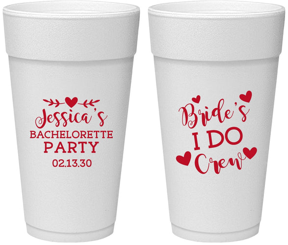 Personalized Bachelorette 24 oz Foam Cups - Brides I Do Crew | 60159