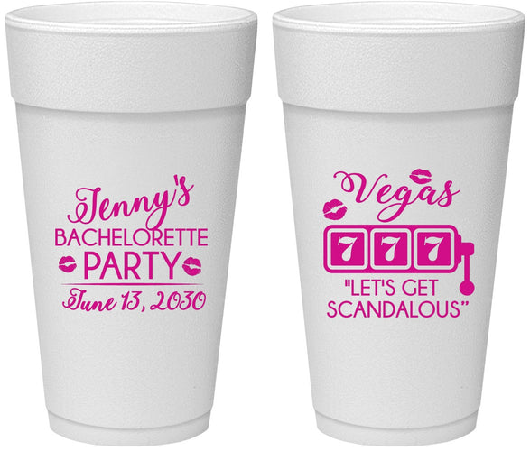 Personalized Bachelorette 24 oz Foam Cups - Las Vegas | 60170