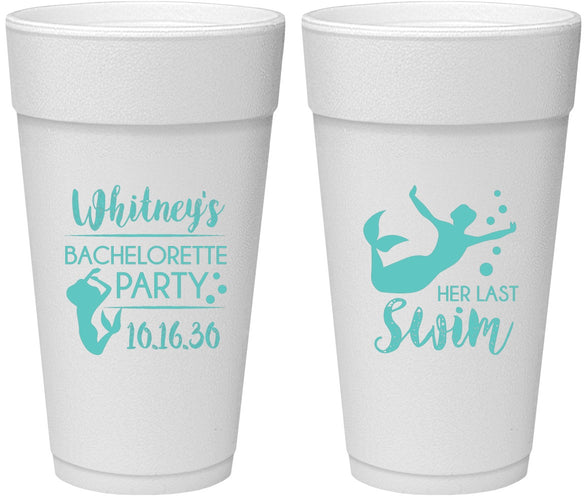 Personalized Bachelorette 24 oz Foam Cups - Mermaid | 60175