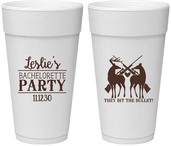 Personalized Bachelorette 24 oz Foam Cups - Hunting | 60187