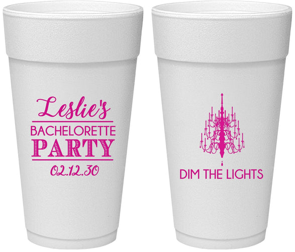 Personalized Bachelorette 24 oz Foam Cups - Lights | 60188