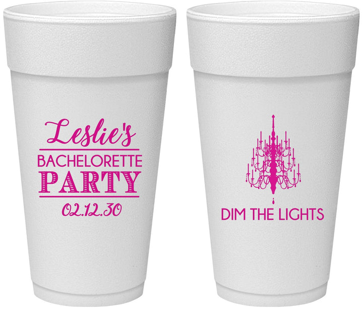 Personalized Bachelorette 24 oz Foam Cups - Lights | 60188
