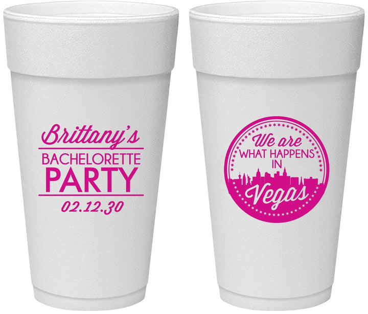 Personalized Bachelorette 24 oz Foam Cups - Las Vegas | 60190