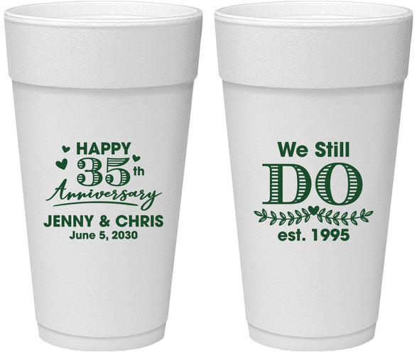 Personalized Anniversary 24 oz Foam Cups - 35th Wedding | 80014