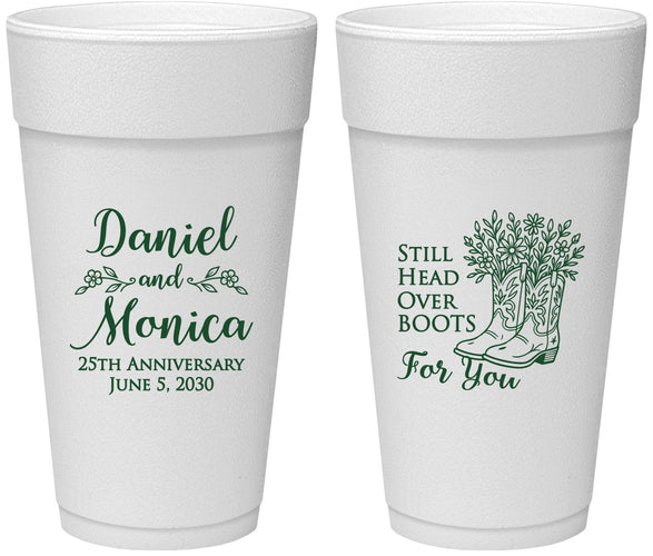 Personalized Anniversary 24 oz Foam Cups - 25th Wedding | 80022