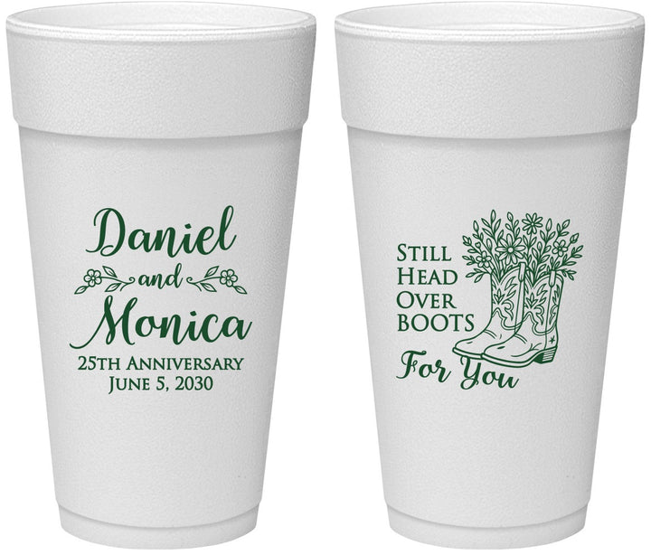 Personalized Anniversary 24 oz Foam Cups - 25th Wedding | 80022