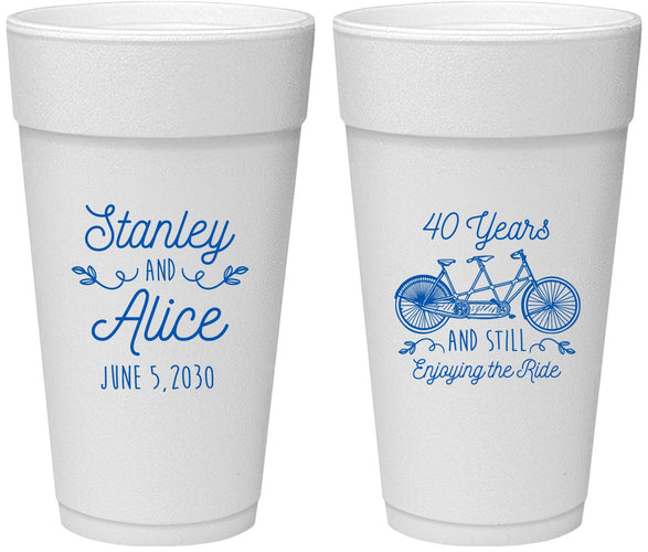 Personalized Anniversary 24 oz Foam Cups - Cheers To 40 Years | 80025