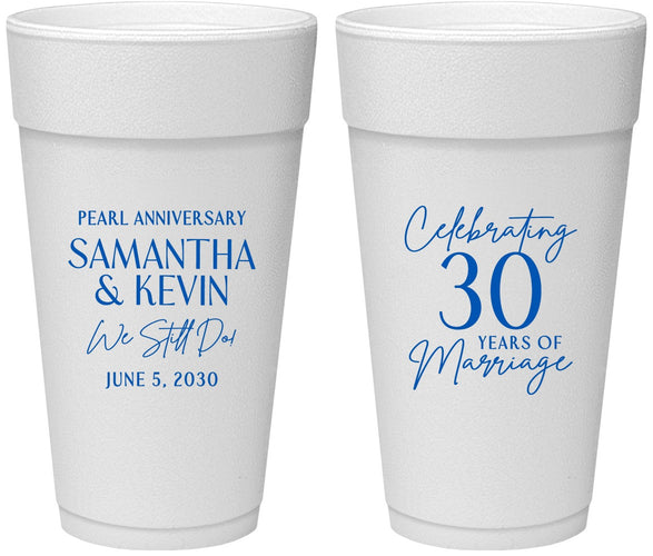 Personalized Anniversary 24 oz Foam Cups - 30 Years Of Marriage | 80033