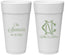 Personalized Wedding 24 oz Foam Cups - Two Letter Monogram | 808