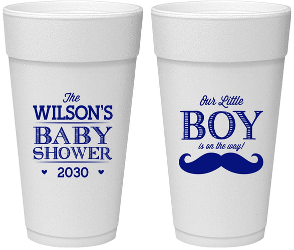 Personalized Baby Shower 24 oz Foam Cups - Little Boy | 90092