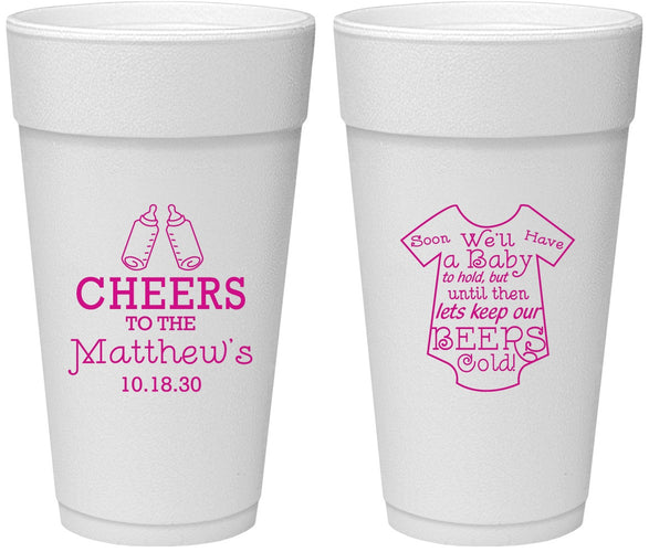 Personalized Baby Shower 24 oz Foam Cups - Bottle | 90094