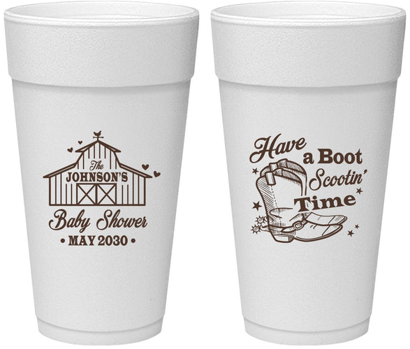 Personalized Baby Shower 24 oz Foam Cups - Farm Country | 90107