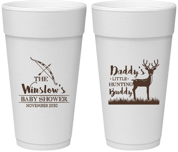 Personalized Baby Shower 24 oz Foam Cups - Hunting Buddy | 90127
