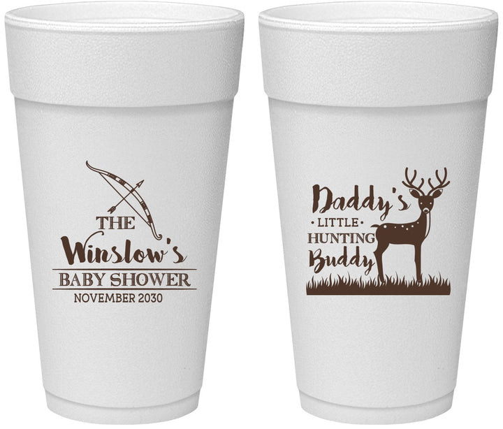 Personalized Baby Shower 24 oz Foam Cups - Hunting Buddy | 90127