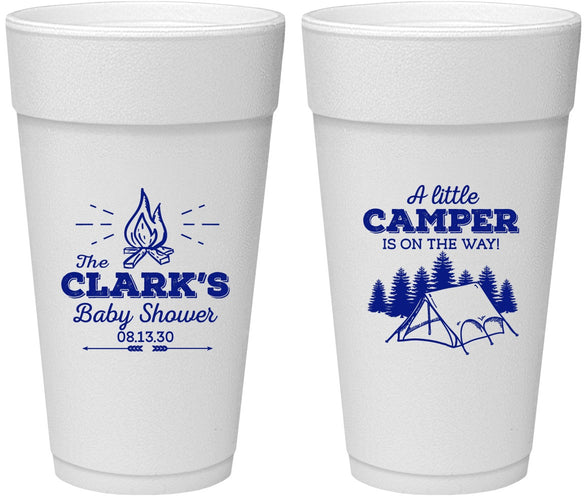Personalized Baby Shower 24 oz Foam Cups - Little Camper | 90129