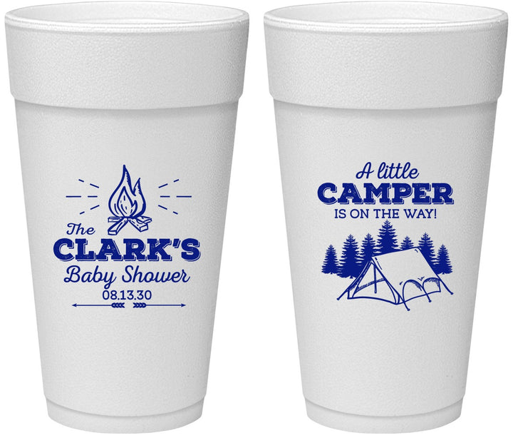 Personalized Baby Shower 24 oz Foam Cups - Little Camper | 90129