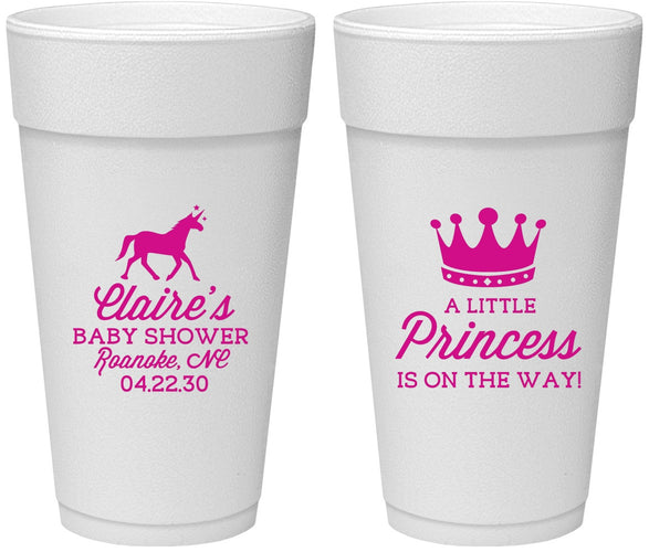 Personalized Baby Shower 24 oz Foam Cups - Little Princess | 90174