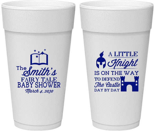 Personalized Baby Shower 24 oz Foam Cups - Little Knight | 90175