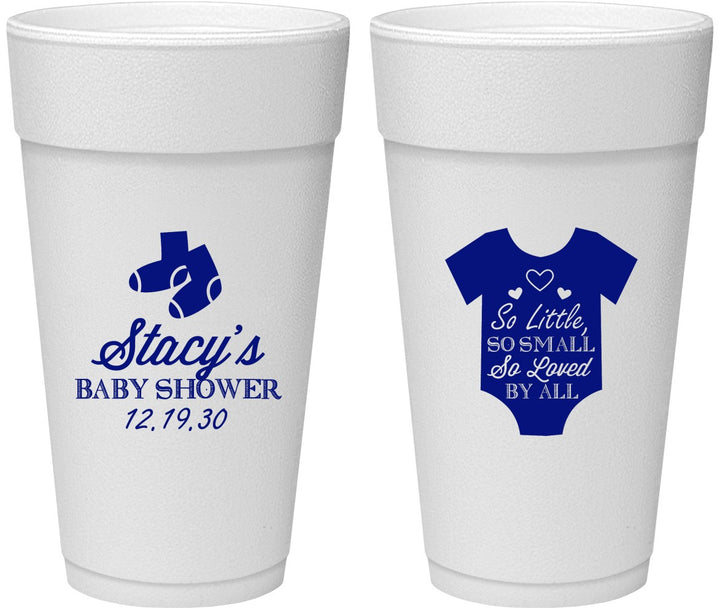 Personalized Baby Shower 24 oz Foam Cups - Loved By All | 90188