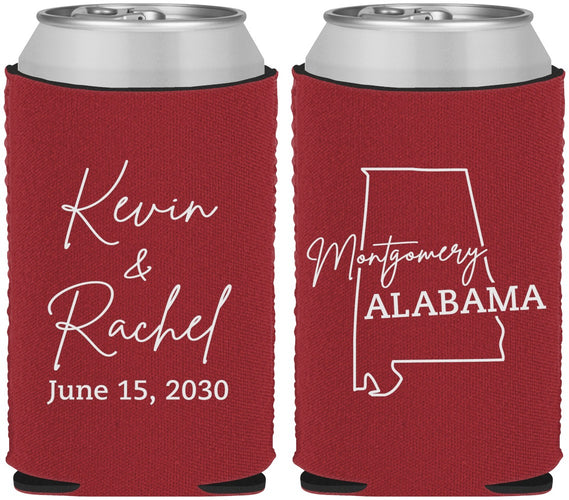 Custom Wedding Neoprene Can Coolers - Alabama | 100