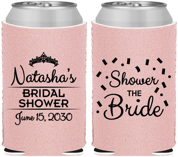 Custom Bridal Shower Neoprene Can Coolers - Shower The Bride | 100001